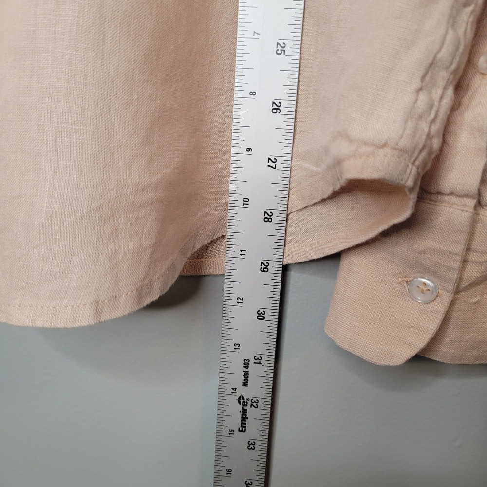 Quince Linen Button Up Men's Size XL Driftwood Beige Relaxed Long Sleeve Coastal - Picture 7 of 9
